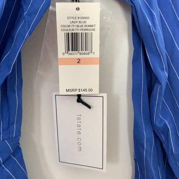 1. STATE Lady blue Button down dress - Picture 6 of 7